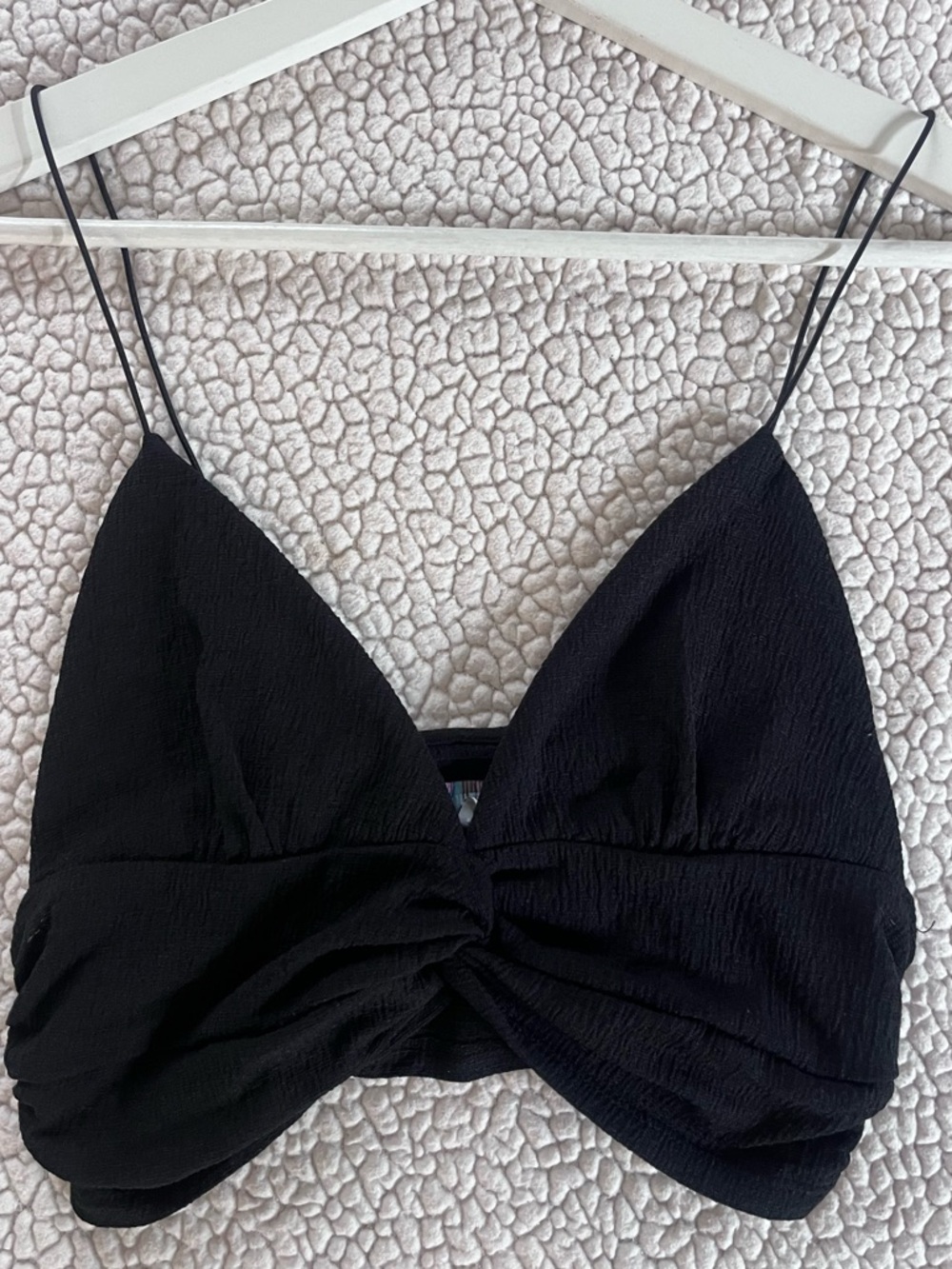 Urban Outfitters Black Twist Front Cropped Cami